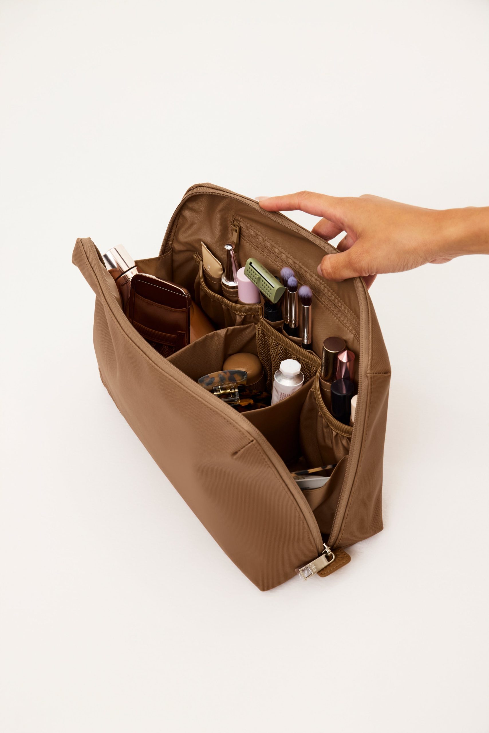 The Large Cosmetic Pouch in Camel - Image 3