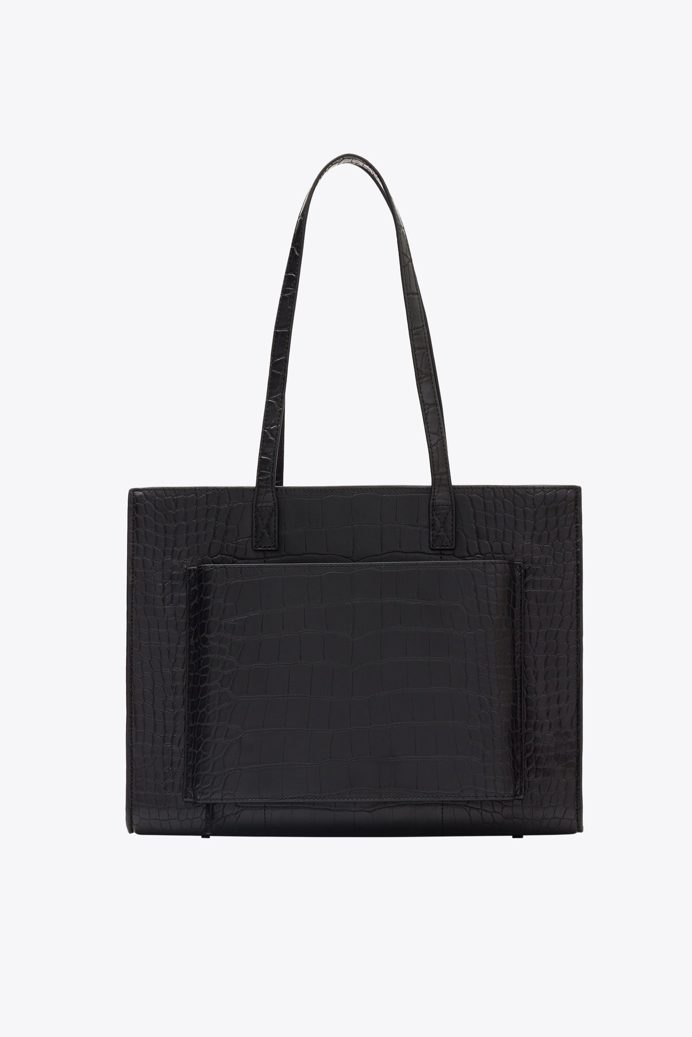 The Work Tote in Black Croc - Image 10