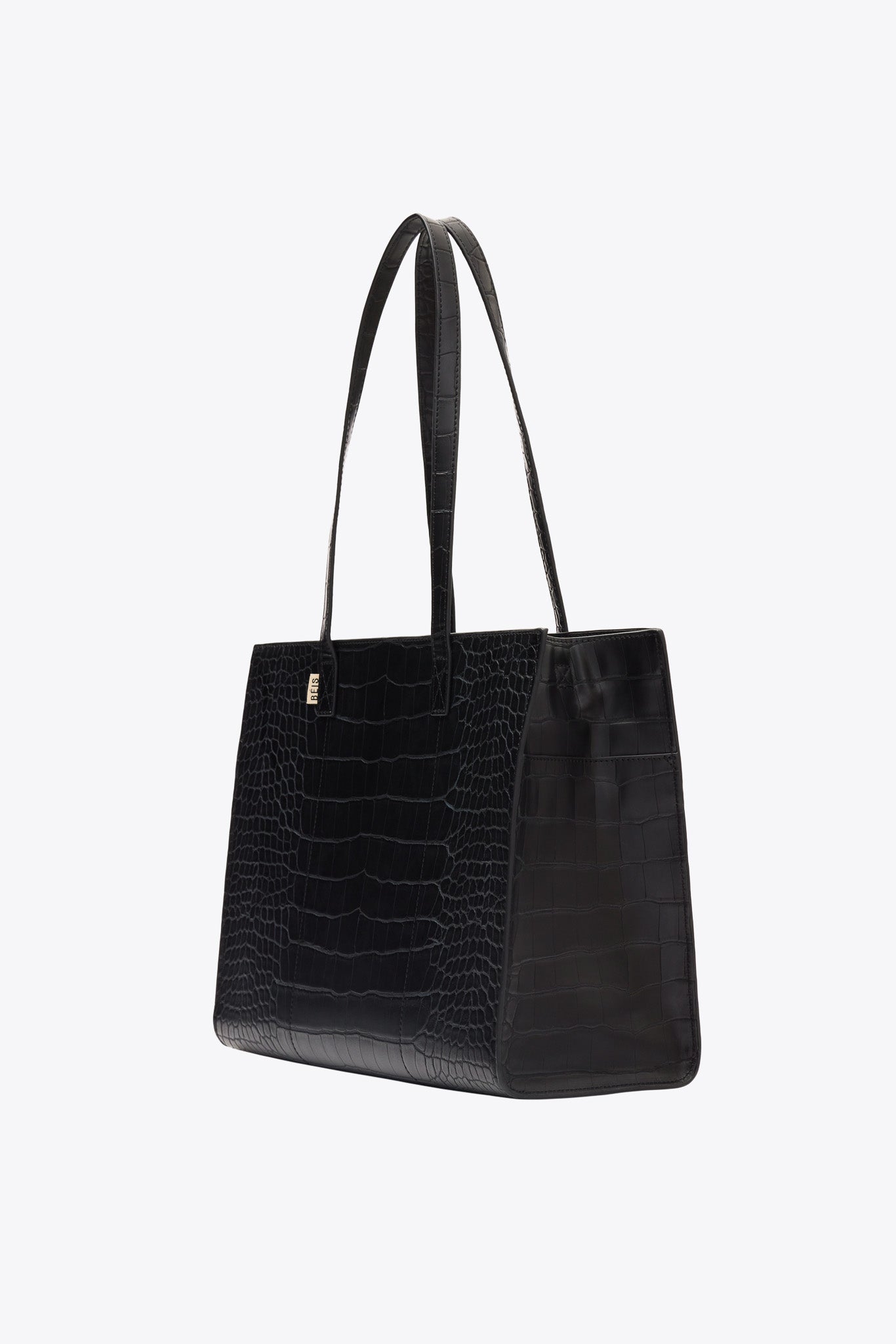 The Work Tote in Black Croc - Image 3