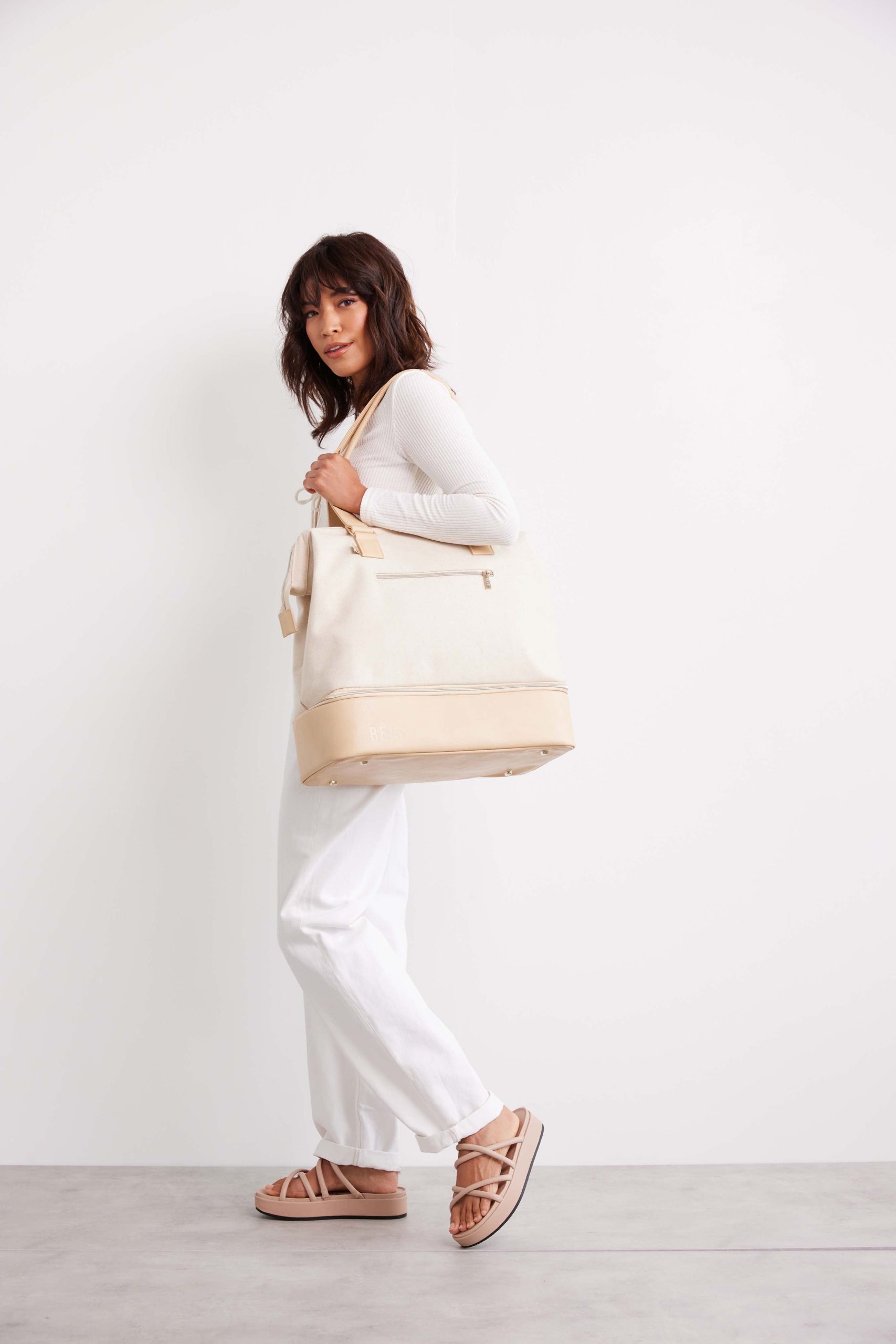 The Mini Weekender in Beige - Image 7