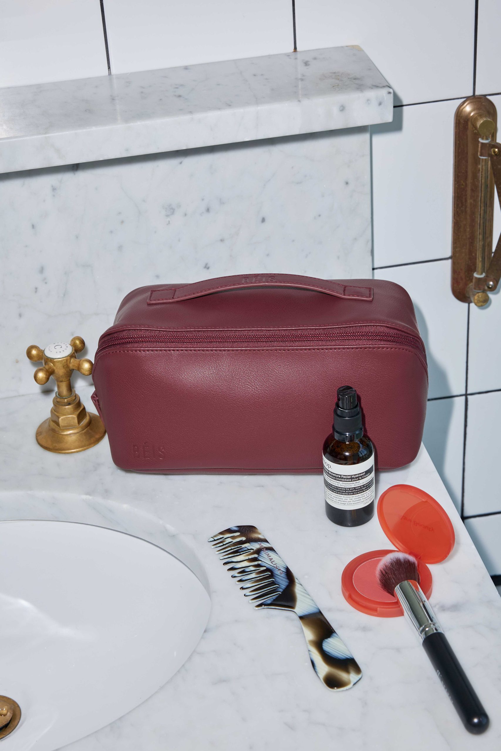 The Essential Toiletry Kit in Burgundy - Image 2
