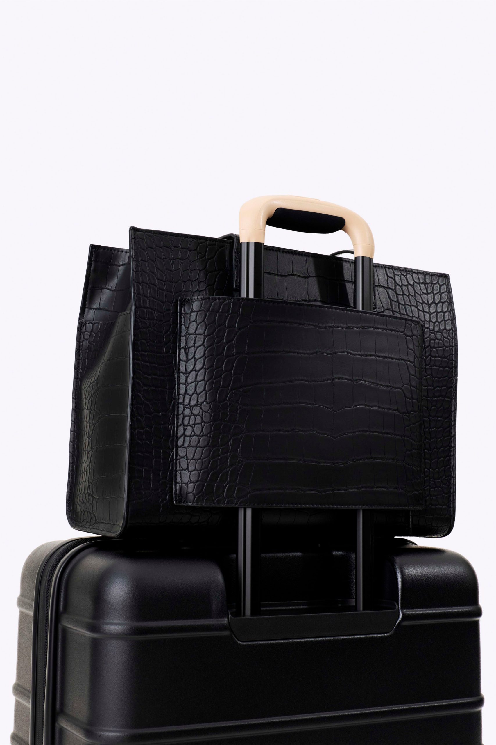 The Work Tote in Black Croc - Image 6