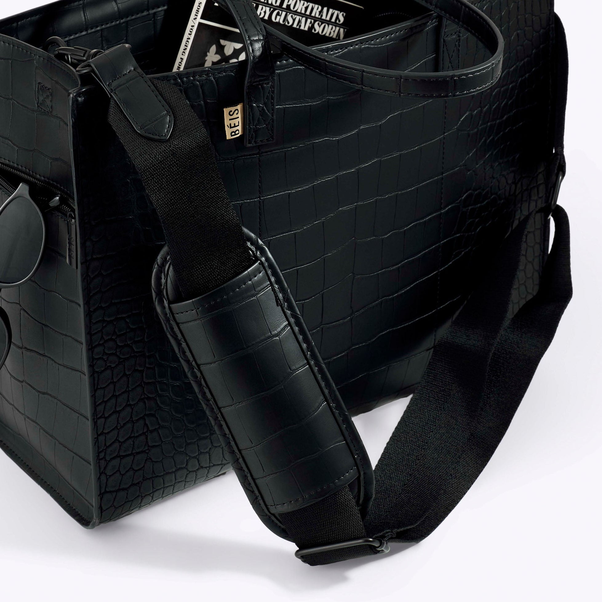 The Work Tote in Black Croc - Image 5