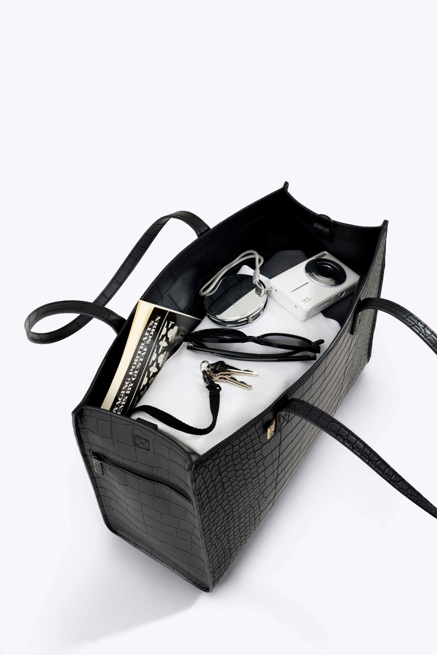 The Work Tote in Black Croc - Image 11
